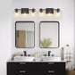 20 in. 3 Light Bathroom Vanity Light, Matte Black Fixtures with Clear Glass Shade, Modern Bathroom Lights Over Mirror