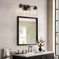 20 in. 3 Light Bathroom Vanity Light, Matte Black Fixtures with Clear Glass Shade, Modern Bathroom Lights Over Mirror
