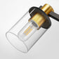 26 in. 4-Light Black Gold Bathroom Vanity Light Fixture, Clear Glass Shade Wall Sconce for Bathroom, Mirror, or Hallway