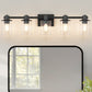 32 in. 5-Light Black Bathroom Vanity Light Fixture with Clear Glass Shades,Vanity Lights for Mirror, Hallway or Bathroom