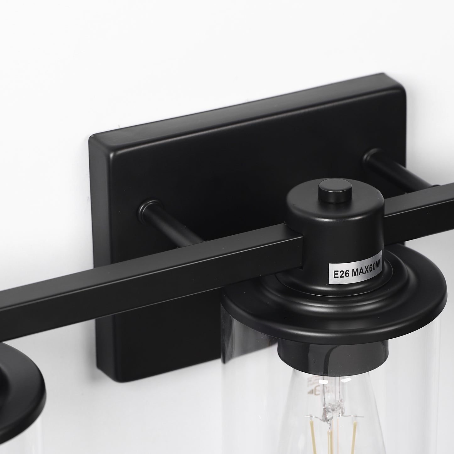 32 in. 5-Light Black Bathroom Vanity Light Fixture with Clear Glass Shades,Vanity Lights for Mirror, Hallway or Bathroom