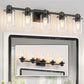32 in. 5-Light Black Bathroom Vanity Light Fixture with Clear Glass Shades,Vanity Lights for Mirror, Hallway or Bathroom