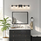 32 in. 5-Light Black Bathroom Vanity Light Fixture with Clear Glass Shades,Vanity Lights for Mirror, Hallway or Bathroom