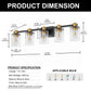 32 in. 5-Light Black Gold Bathroom Vanity Light Fixture, Clear Glass Shade Wall Sconce for Bathroom, Mirror, or Hallway