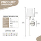 YANSUNSet of 2 Nickel Fabric Wall Sconces with RGBCW Remote Control Dimmable Indoor Wall Lights for Bedroom Living Room