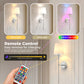 YANSUNSet of 2 Nickel Fabric Wall Sconces with RGBCW Remote Control Dimmable Indoor Wall Lights for Bedroom Living Room
