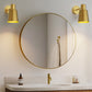 5.1 in. 2-Pack Gold Wireless Wall Sconces, Dimmable LED Wall Lights with Remote Control for Bathroom