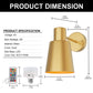 5.1 in. 2-Pack Gold Wireless Wall Sconces, Dimmable LED Wall Lights with Remote Control for Bathroom