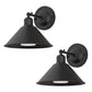 9 in. 2-Pack Black Wireless Wall Sconces, Dimmable LED Wall Lights with Remote Control for Bathroom