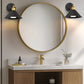 9 in.2-Pack Black and Gold Bell Wireless Wall Sconces, Dimmable LED Wall Lights with Remote Control for Bathroom Bedroom