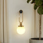 YANSUN 2-Pack Indoor Wall Sconces with Frosted Globe Shades, 2W RGB CW Dimmable LED, Remote-Controlled, Extra Bulbs Included