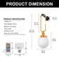 YANSUN 2-Pack Indoor Wall Sconces with Frosted Globe Shades, 2W RGB CW Dimmable LED, Remote-Controlled, Extra Bulbs Included