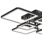 YANSUN 31.5-Inch Square Flush Mount Ceiling Light with Acrylic Panels, Integrated LED 3000K-6000K Adjustable, 90W, Matte Black