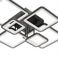 YANSUN 31.5-Inch Square Flush Mount Ceiling Light with Acrylic Panels, Integrated LED 3000K-6000K Adjustable, 90W, Matte Black