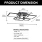 YANSUN 31.5-Inch Square Flush Mount Ceiling Light with Acrylic Panels, Integrated LED 3000K-6000K Adjustable, 90W, Matte Black