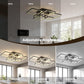 YANSUN 31.5-Inch Square Flush Mount Ceiling Light with Acrylic Panels, Integrated LED 3000K-6000K Adjustable, 90W, Matte Black
