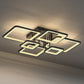 YANSUN 31.5-Inch Square Flush Mount Ceiling Light with Acrylic Panels, Integrated LED 3000K-6000K Adjustable, 90W, Matte Black