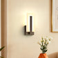 YANSUN Set of 2 Wall Sconces with Side-Emitting Acrylic Panels, Integrated LED 3000K, Matte Black Finish, 363 Lumen