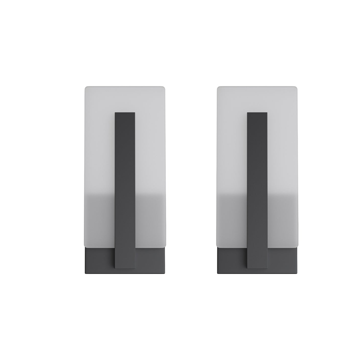 YANSUN Set of 2 Wall Sconces with Side-Emitting Acrylic Panels, Integrated LED 3000K, Matte Black Finish, 363 Lumen