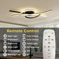 YANSUN 31.5 in. 3-Light Cluster Matte Black Integrated LED Butterfly Flush Mount Ceiling Light Dimmable 3000K-6000K for Bedroom