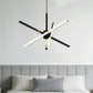 YANSUN 3-Light LED Sputnik Chandelier 23.6 in. Matte Black Modern Chandelier with Silicone Diffusers 3000K Dimmable