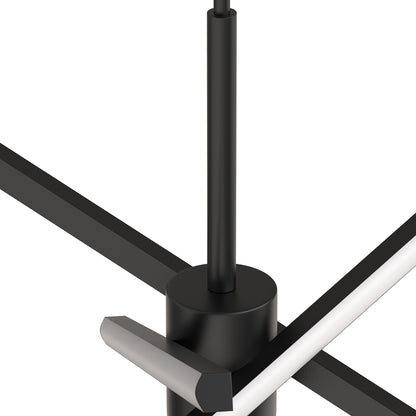 YANSUN 3-Light LED Sputnik Chandelier 23.6 in. Matte Black Modern Chandelier with Silicone Diffusers 3000K Dimmable
