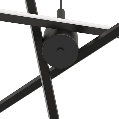 YANSUN 3-Light LED Sputnik Chandelier 23.6 in. Matte Black Modern Chandelier with Silicone Diffusers 3000K Dimmable