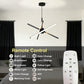 YANSUN 3-Light LED Sputnik Chandelier 23.6 in. Matte Black Modern Chandelier with Silicone Diffusers 3000K Dimmable