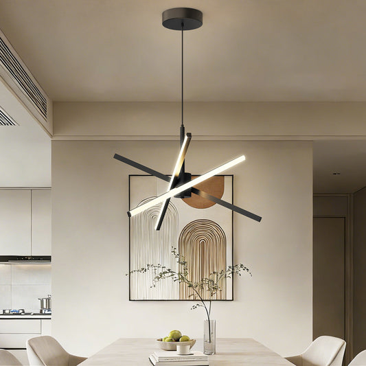YANSUN 3-Light LED Sputnik Chandelier 23.6 in. Matte Black Modern Chandelier with Silicone Diffusers 3000K Dimmable