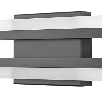 2-Light Modern Matte Black LED Wall Sconce with Frosted Acrylic Shade, Linear Sconce for Bedroom, Hallway, Living Room