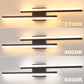 2-Light Modern Matte Black LED Wall Sconce with Frosted Acrylic Shade, Linear Sconce for Bedroom, Hallway, Living Room