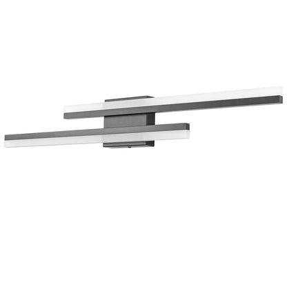 2-Light Modern Matte Black LED Wall Sconce with Frosted Acrylic Shade, Linear Sconce for Bedroom, Hallway, Living Room