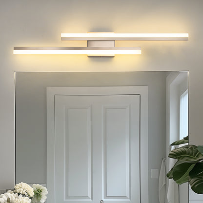 2-Light Minimalist Nickel LED Wall Sconce with Frosted Acrylic Shade, Modern Wall Light for Bedroom, Living Room