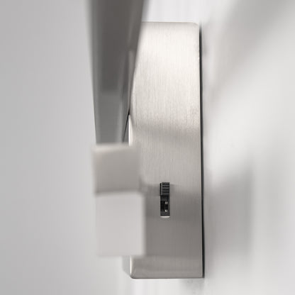 2-Light Minimalist Nickel LED Wall Sconce with Frosted Acrylic Shade, Modern Wall Light for Bedroom, Living Room