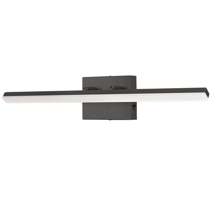 24-Watt 1-Light 24 in. Wall Sconce Vanity Light in Black, Integrated LED Bathroom Wall Light Bar, Light for Mirror