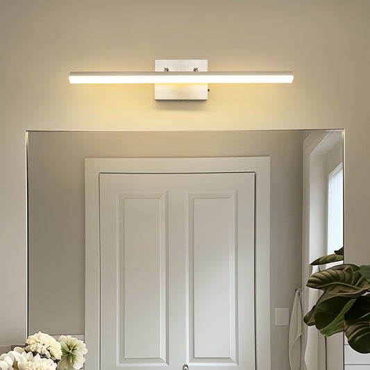 YANSUN 24 in. 24-Watt 1-Light Matte Black and Nickel LED Vanity Light, Bathroom Wall Sconce for Vanities
