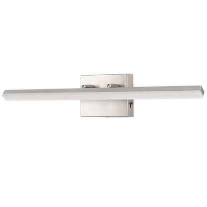 YANSUN 24 in. 24-Watt 1-Light Matte Black and Nickel LED Vanity Light, Bathroom Wall Sconce for Vanities