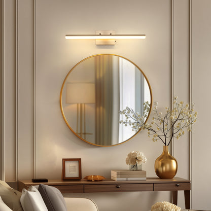 24 in. 24-Watt 1-Light Nickel Vanity Light Integrated LED Wall Sconce for Bathroom, Modern Matte Black Light Bar Over
