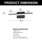 YANSUN 18 in LED Vanity Light with Integrated LED, Black Matte Finish, 3CCT Dimmable, 110V