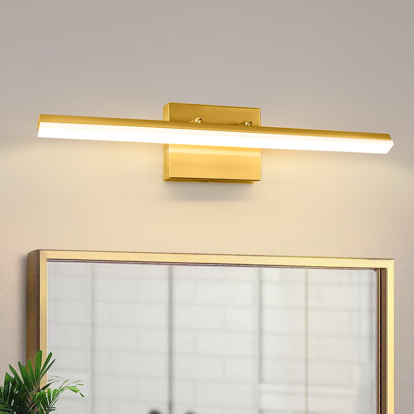 YANSUN 24 in LED Vanity Light with Copper Finish, Integrated LED, Dimmable and 3CCT, 120V