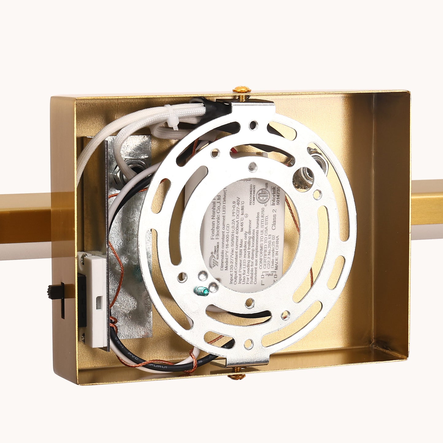YANSUN 24 in LED Vanity Light with Copper Finish, Integrated LED, Dimmable and 3CCT, 120V