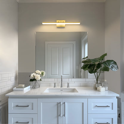 YANSUN 24in LED Vanity Light with Integrated LED, Dimmable 3CCT (3000K-5000K), Copper Finish, Metal + Acrylic