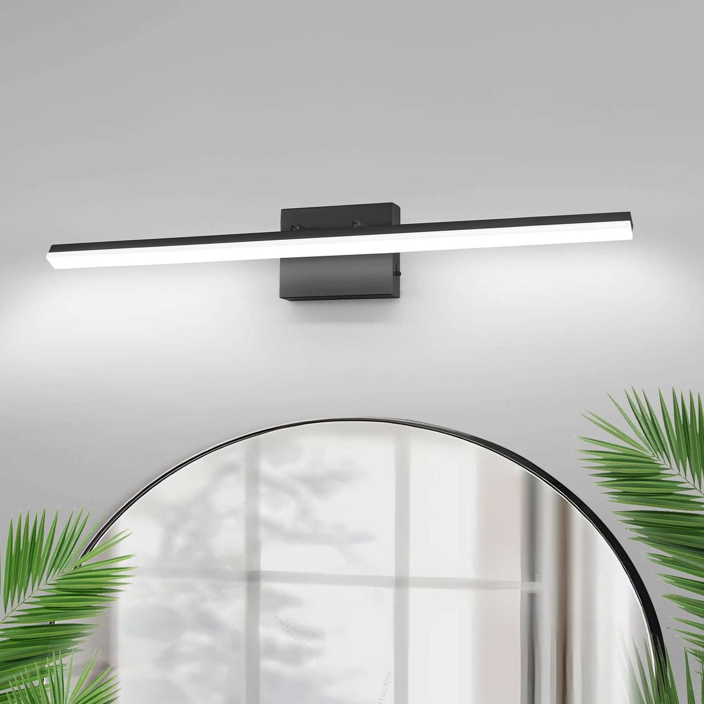 YANSUN 31.5 in LED Vanity Light with Integrated LED, Black Matte Finish, 3CCT Dimmable, 110V