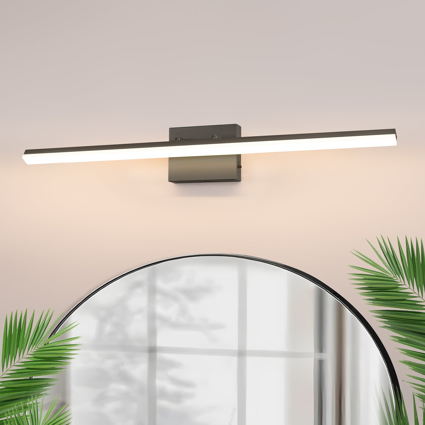 YANSUN 40 in LED Vanity Light with Integrated LED, Black Matte Finish, 3CCT Dimmable, 110V