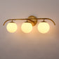 24 in. 3-Light Brass Vanity Light Fixture with Frosted Glass Globes Modern Wall Sconce for Bathroom, Mirror, and Hallway