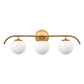 24 in. 3-Light Brass Vanity Light Fixture with Frosted Glass Globes Modern Wall Sconce for Bathroom, Mirror, and Hallway