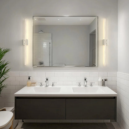 YANSUN 48 in Modern LED Vanity Light with Cloud Frost Acrylic Diffuser, Sand Nickel Finish, Integrated LED, 3CCT Dimmable