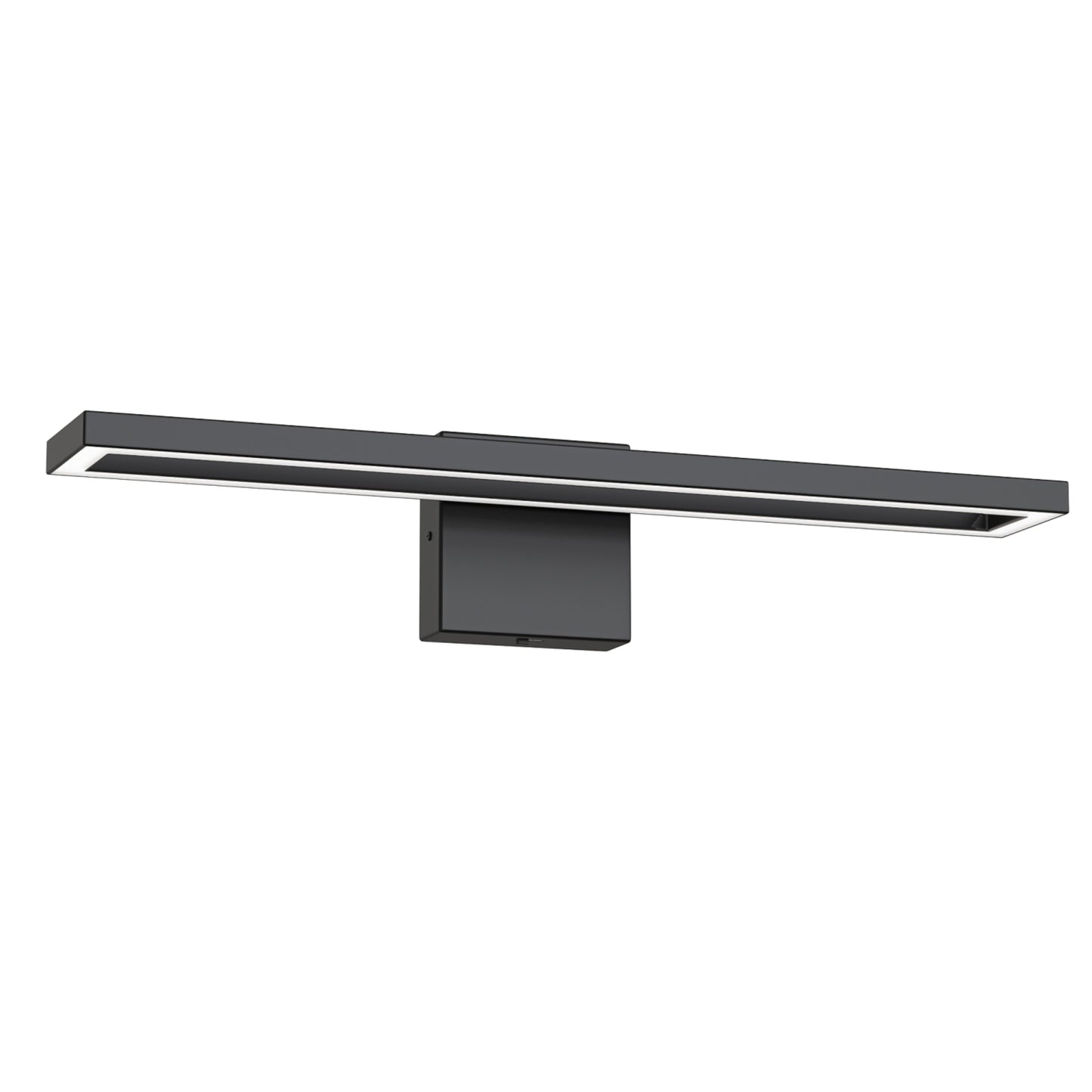 YANSUN 23.6-Inch Vanity Mirror Light with Center Cut-Out Design, Adjustable Color Temperature, Integrated LED, Sand Black Finish