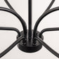 YANSUN 9-Light Black Large Circle Chandelier, 28.5-Inch Round Ring Wagon Wheel Pendant Light for Dining Room or Living Room