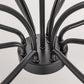 YANSUN 12-Light Black Wheel Shaped Chandelier Industrial E12 Large Circular Pendant Light Fixture for Kitchen No Bulb Included